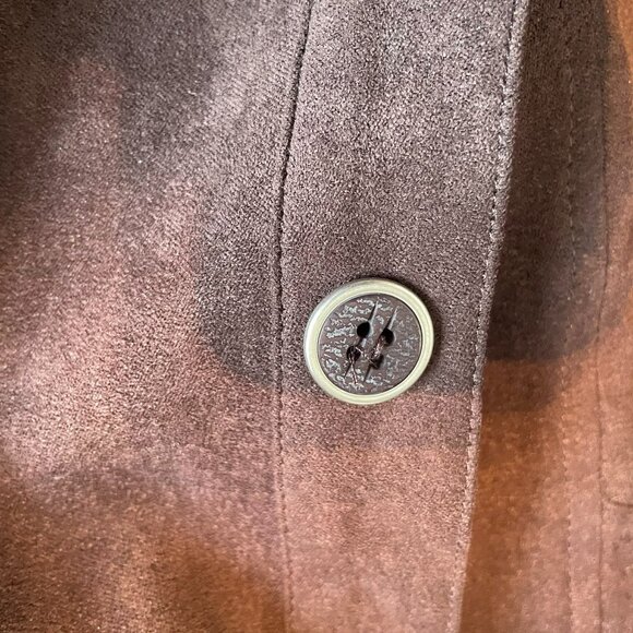 CLAIRE FRANCE classic chocolate brown women shirt 3X ultrasuede. - Picture 3 of 9